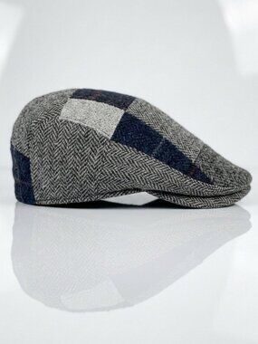 HANNA HATS Notre Dame Patchwork Tweed Cap Hat Irish Coppola M